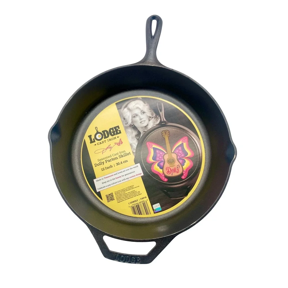 Lodge Cast Iron Dolly Parton Skillet 12 Inch Butterfly Guitar Pan L10SKDLY USA